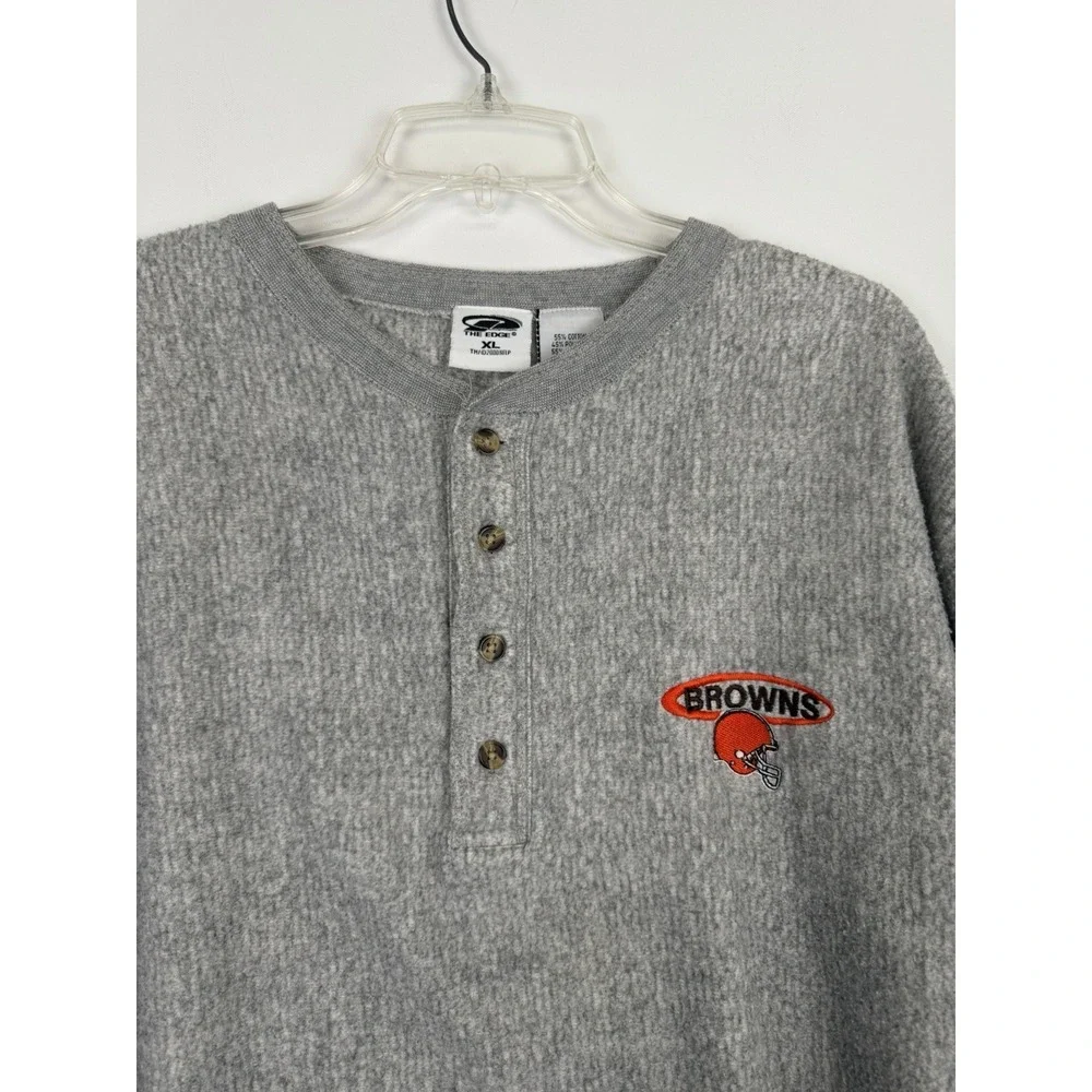 Vintage The Edge  Men's Cleveland Browns gray long sleeve Sweater size XL‎